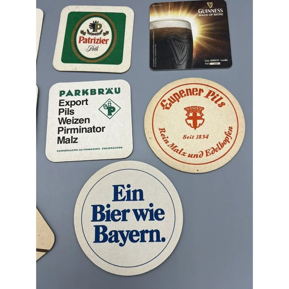 German Beer Mats Bier Lot of 14 European Coasters Pub Man Cave Job Lot Used